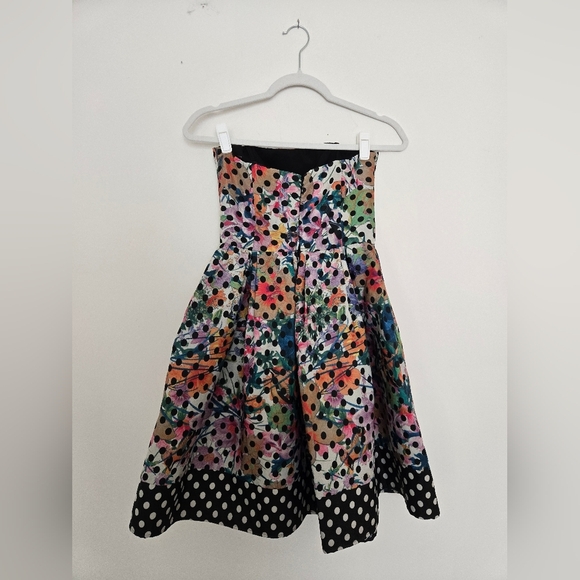 Corey Lynn Calter Floral Polka Dot Strapless Dress with Pockets | Size 2 - Picture 4 of 8